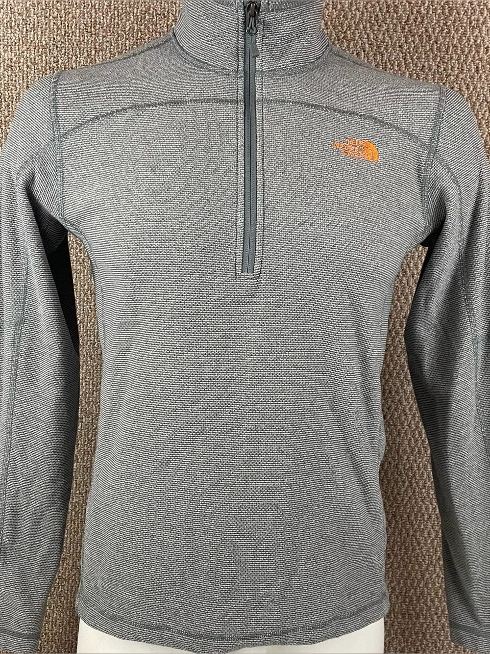 The North Face Jacket Mens Small Gray Textured Cap Rock Quarter Zip Fleece F308